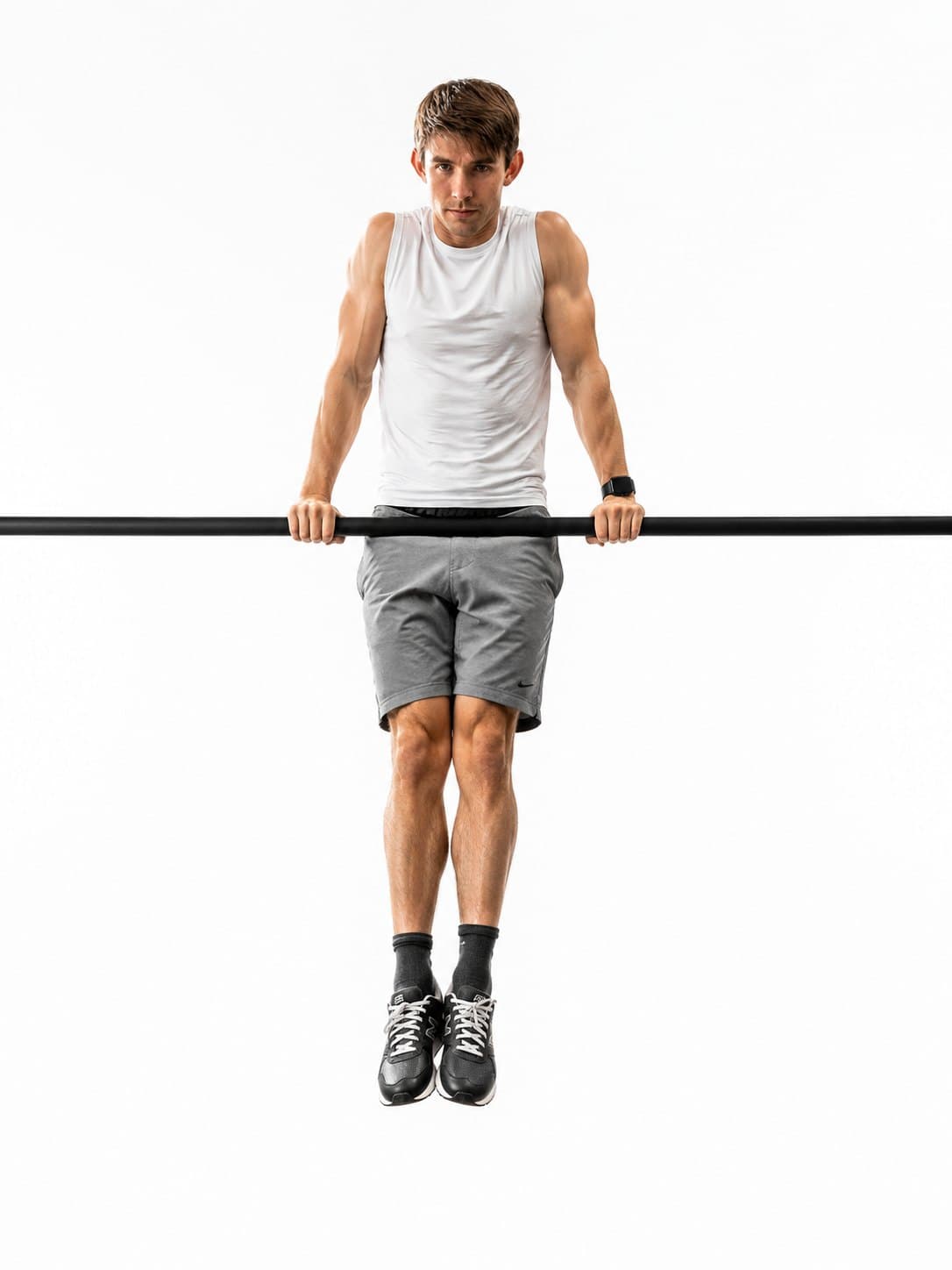 Demitry Davidson holding the top of a bar