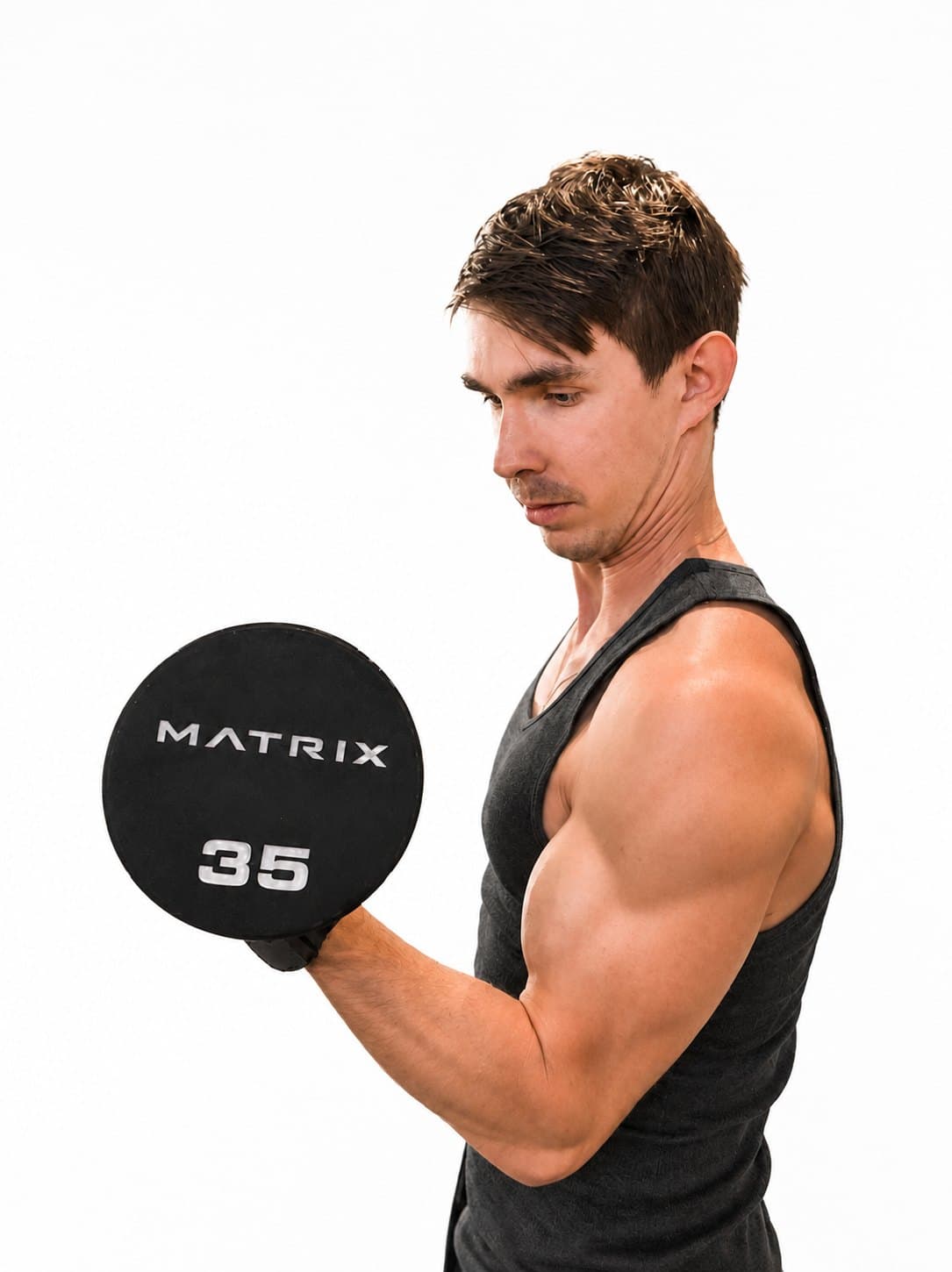 Demitry Davidson, NASM Certified Personal Trainer, mid-curl